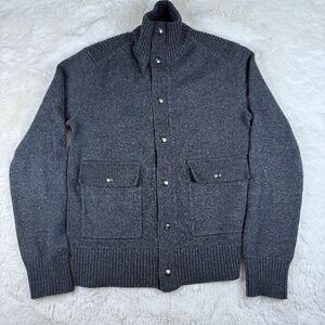 Banana Republic Wool Blend Snap Pocket Sweater Jacket Dark Charcoal Men's Small